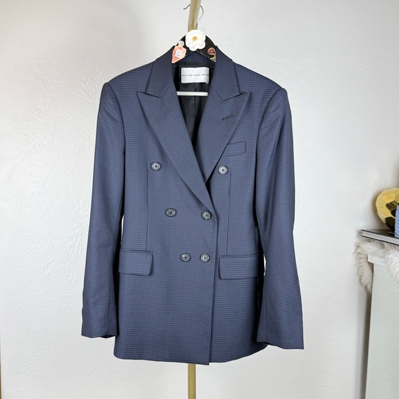 Matthew Adams Dolan Virgin Wool Gingham Blazer/Navy/Black/Small - Picture 11 of 16